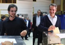 Ο Κυριάκος Μητσοτάκης προσήλθε στις κάλπες μαζί με τον γιο του στις εσωκομματικές εκλογές της ΝΔ